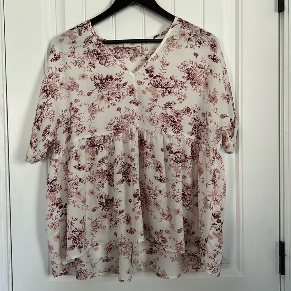 Women’s blouse size medium pink china floral print